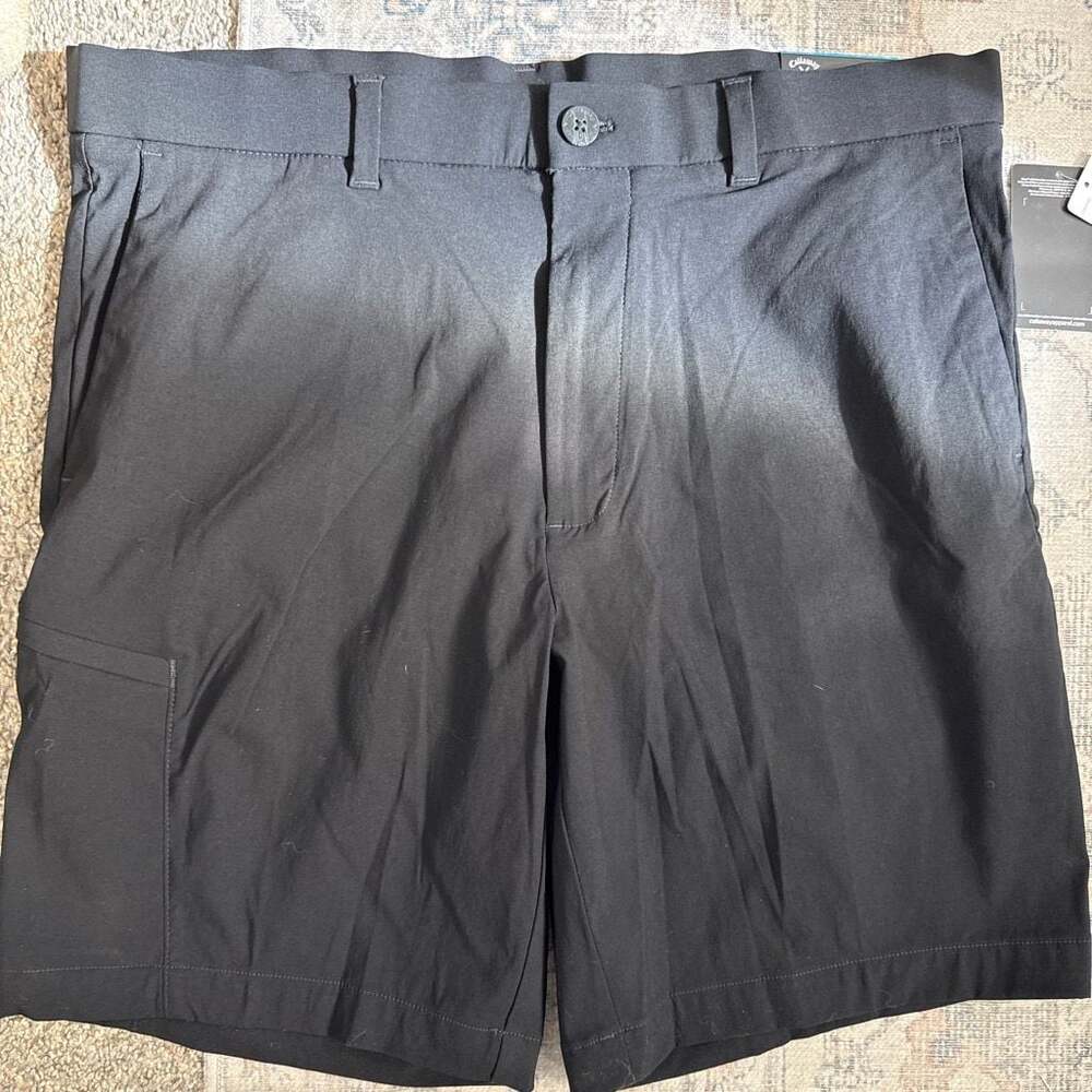 Callaway Golf Performance Stretch 9 Inch Inseam Cargo Shorts Black Size 36 New